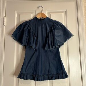 Caroline Constas Navy Blouse